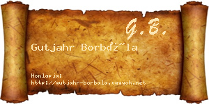 Gutjahr Borbála névjegykártya